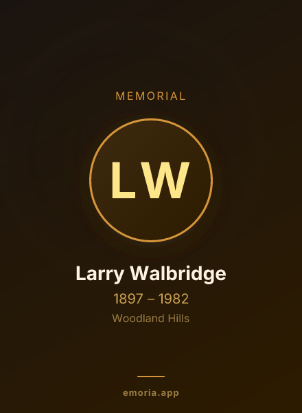 Memorial portrait of Larry Walbridge