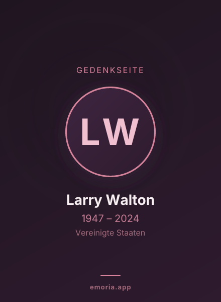 Gedenkportrait von Larry Walton