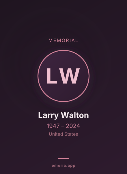 Memorial portrait of Larry Walton