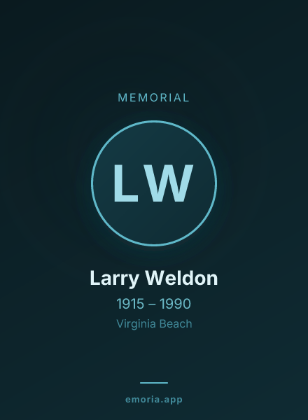 Memorial portrait of Larry Weldon