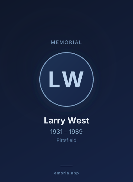 Memorial portrait of Larry West