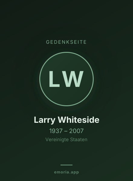 Gedenkportrait von Larry Whiteside