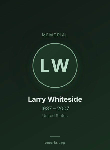 Memorial portrait of Larry Whiteside