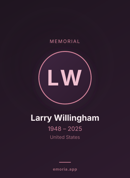Memorial portrait of Larry Willingham