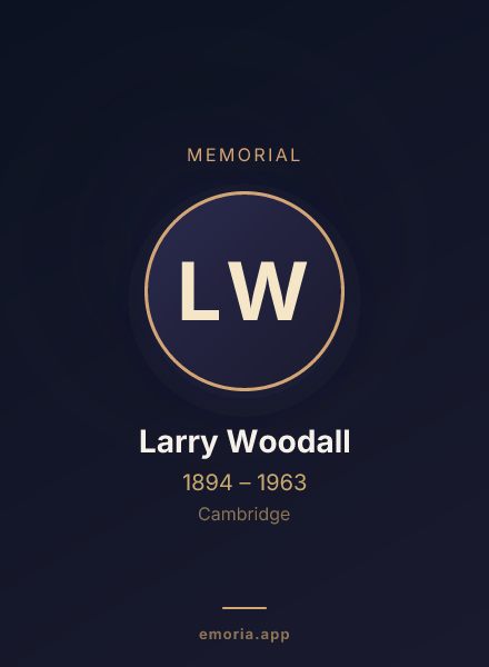 Memorial portrait of Larry Woodall