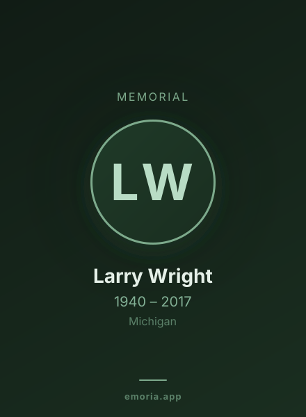 Memorial portrait of Larry Wright