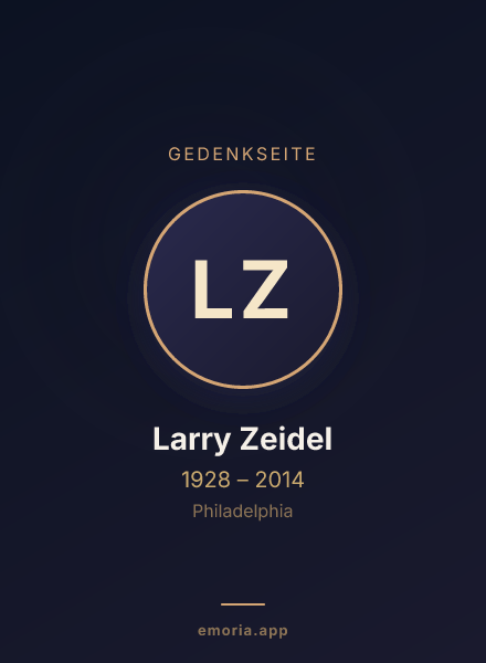 Gedenkportrait von Larry Zeidel