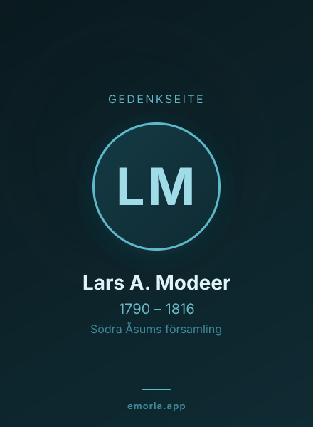 Gedenkportrait von Lars A. Modeer