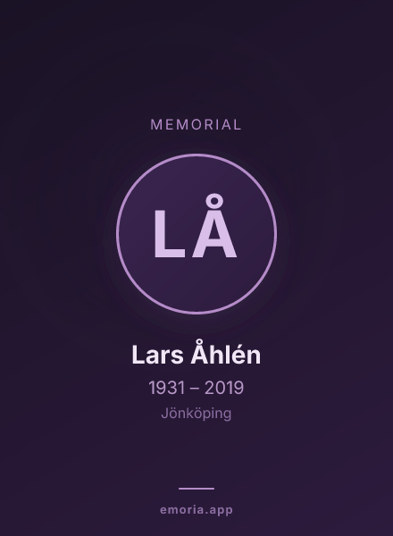 Memorial portrait of Lars Åhlén