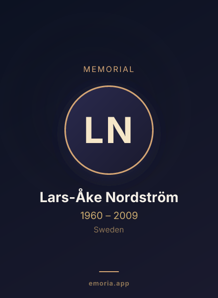 Memorial portrait of Lars-Åke Nordström