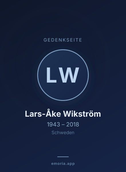 Gedenkportrait von Lars-Åke Wikström