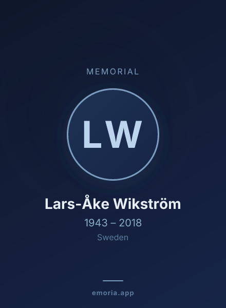 Memorial portrait of Lars-Åke Wikström