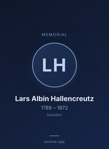 Memorial portrait of Lars Albin Hallencreutz