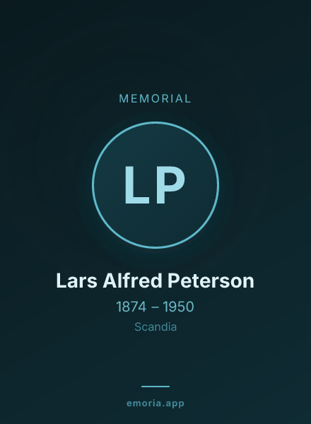 Memorial portrait of Lars Alfred Peterson