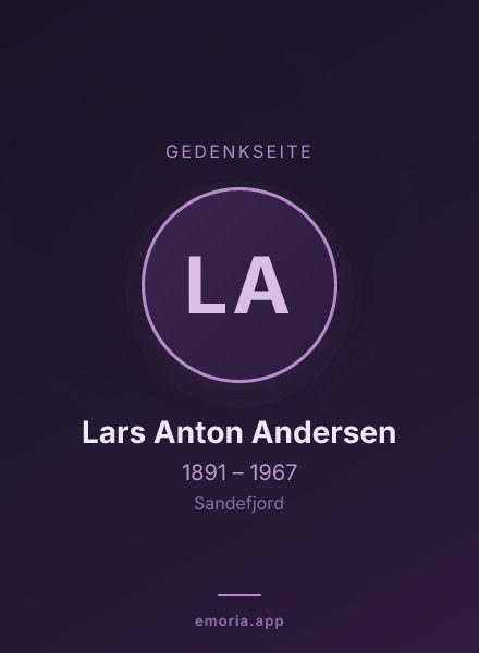 Gedenkportrait von Lars Anton Andersen