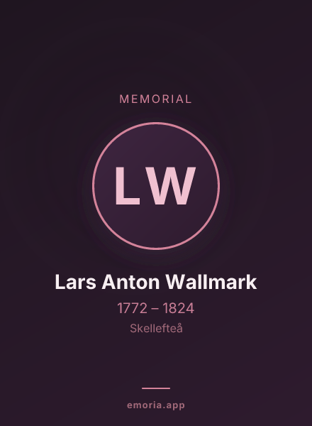Memorial portrait of Lars Anton Wallmark