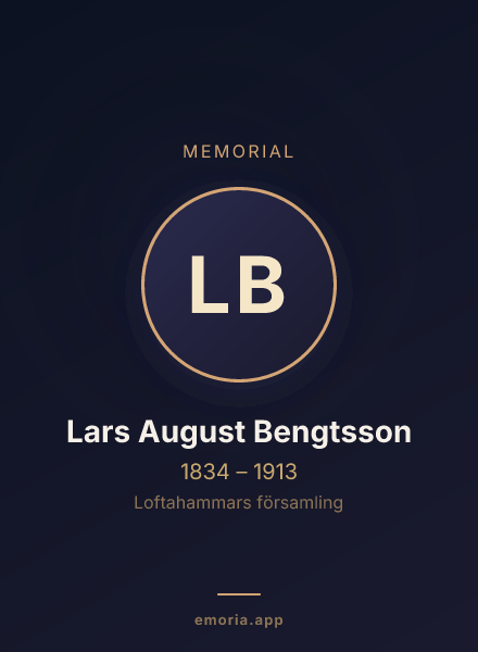 Memorial portrait of Lars August Bengtsson