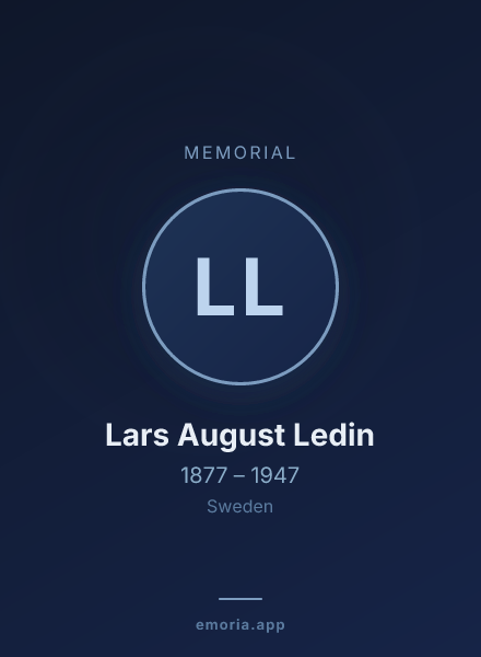 Memorial portrait of Lars August Ledin