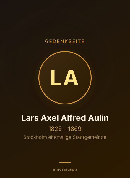 Gedenkportrait von Lars Axel Alfred Aulin