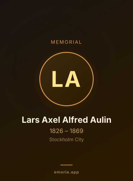 Memorial portrait of Lars Axel Alfred Aulin