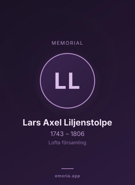 Memorial portrait of Lars Axel Liljenstolpe