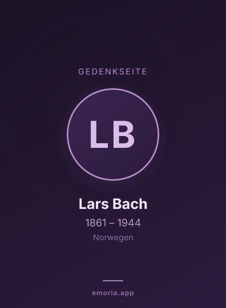 Gedenkportrait von Lars Bach
