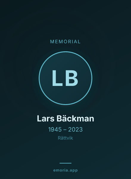 Memorial portrait of Lars Bäckman