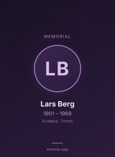 Memorial portrait of Lars Berg