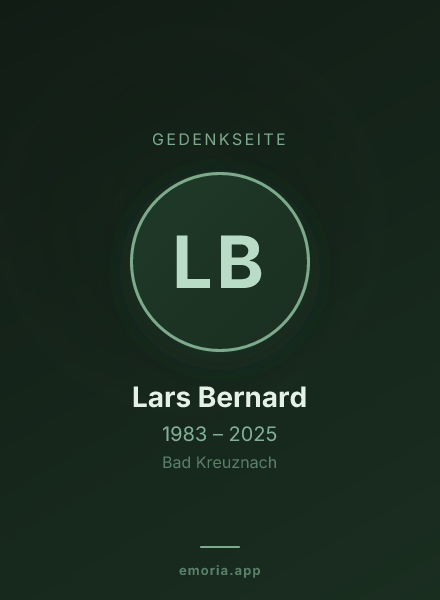 Gedenkportrait von Lars Bernard