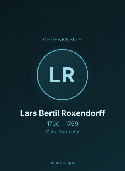 Gedenkportrait von Lars Bertil Roxendorff