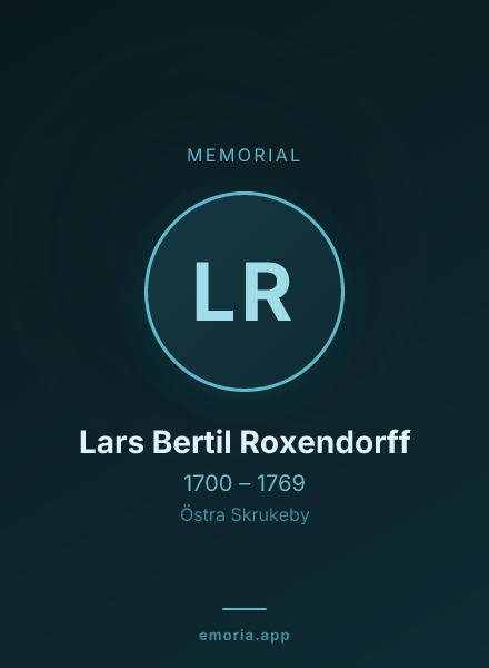 Memorial portrait of Lars Bertil Roxendorff