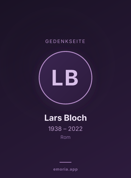 Gedenkportrait von Lars Bloch