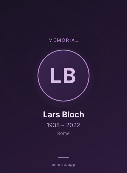 Memorial portrait of Lars Bloch
