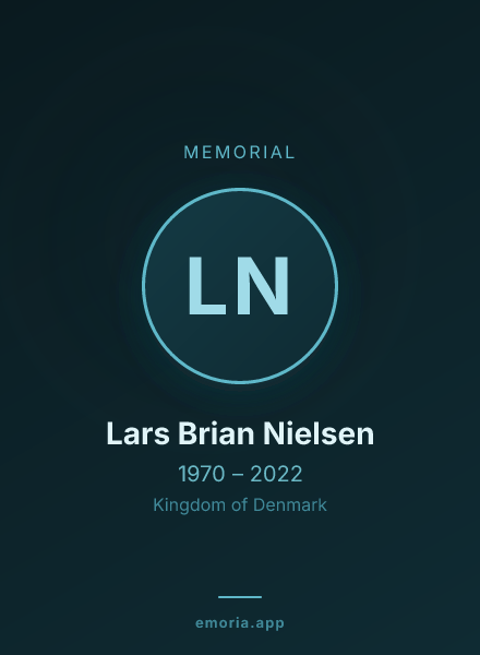 Memorial portrait of Lars Brian Nielsen