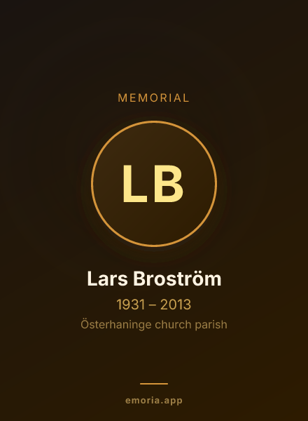 Memorial portrait of Lars Broström