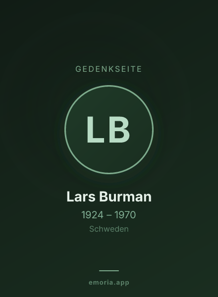Gedenkportrait von Lars Burman