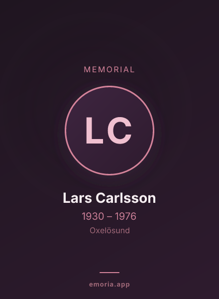 Memorial portrait of Lars Carlsson