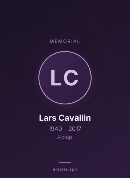 Memorial portrait of Lars Cavallin