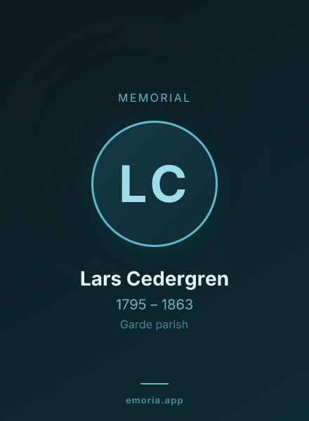 Memorial portrait of Lars Cedergren