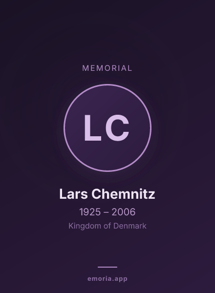 Memorial portrait of Lars Chemnitz