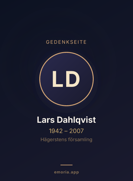 Gedenkportrait von Lars Dahlqvist