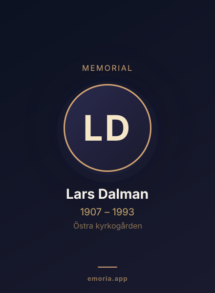 Memorial portrait of Lars Dalman