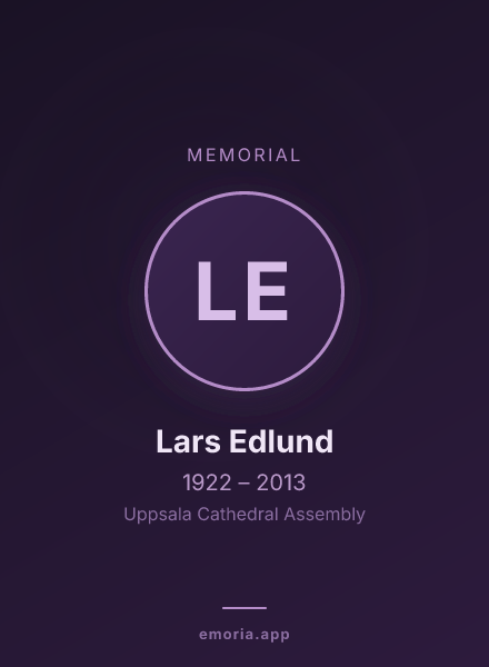 Memorial portrait of Lars Edlund