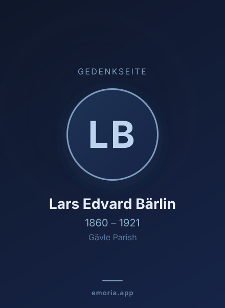 Gedenkportrait von Lars Edvard Bärlin