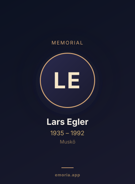 Memorial portrait of Lars Egler