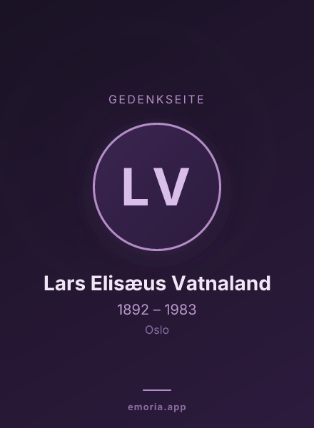 Gedenkportrait von Lars Elisæus Vatnaland