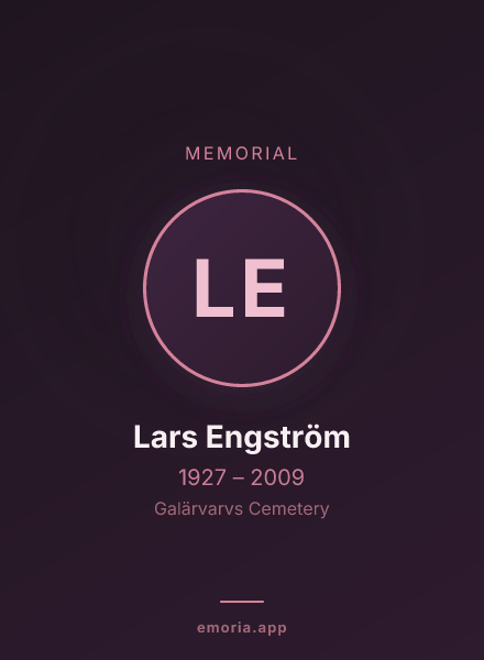 Memorial portrait of Lars Engström