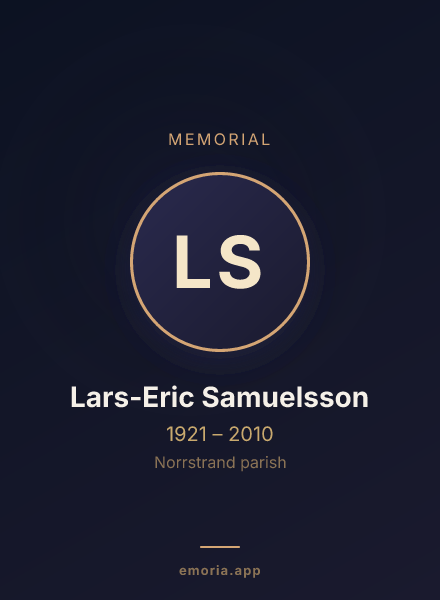 Memorial portrait of Lars-Eric Samuelsson