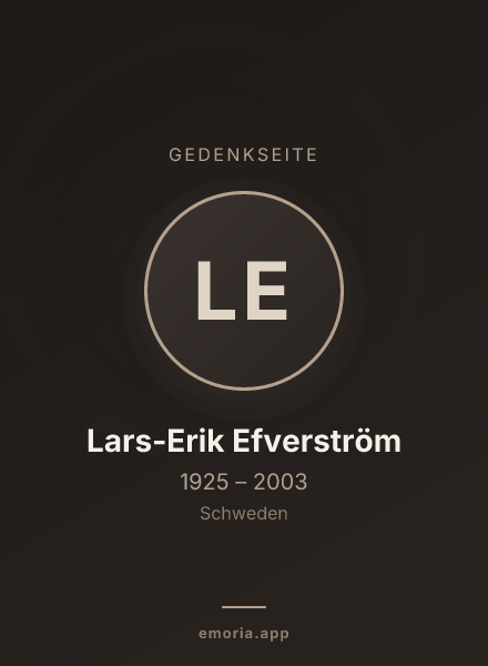 Gedenkportrait von Lars-Erik Efverström