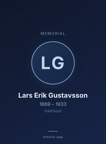 Memorial portrait of Lars Erik Gustavsson